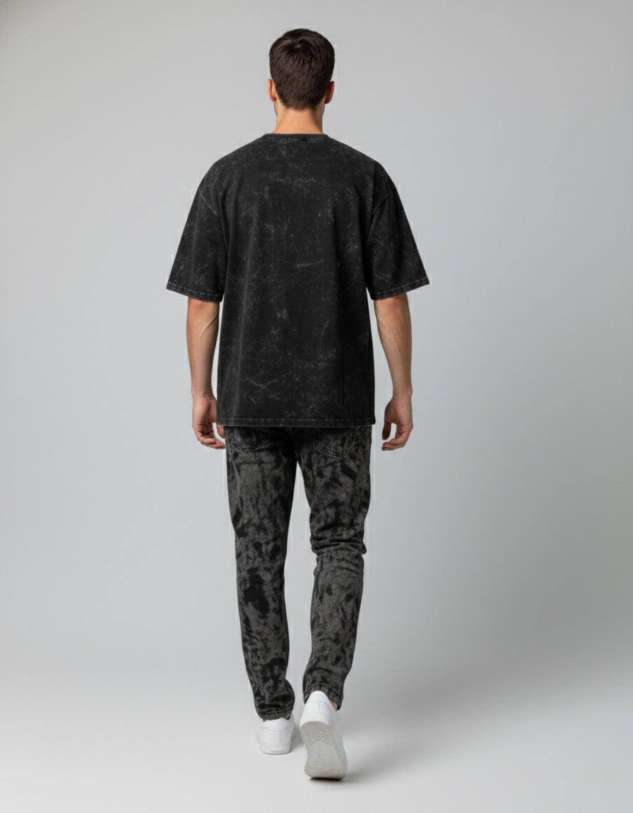 Faded Wash Oversized Graphic T-Shirt - Stay Real.