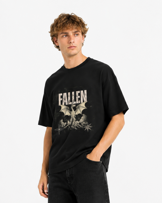 Ashborne Fallen Dragon Oversized T-Shirt | Premium Dragon Graphic Tee