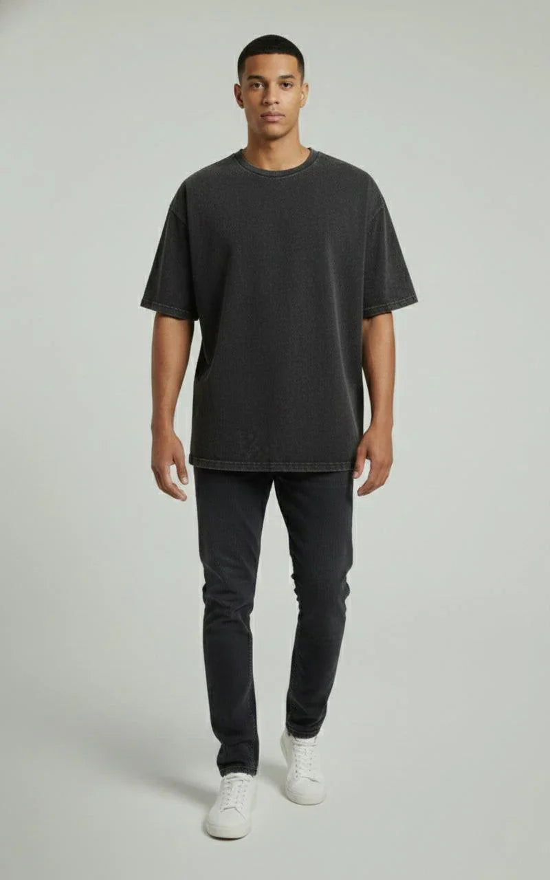 Spider Back - Unisex Acid Washed Oversized Tee.