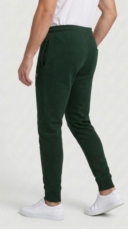 Cotton Joggers with Rib Cuff - Green.