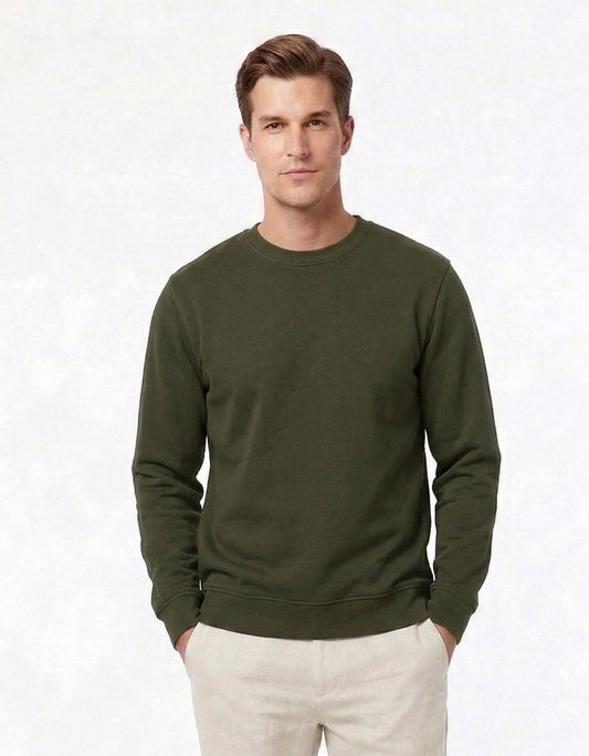 Olive Green Unisex Sweatshirt.