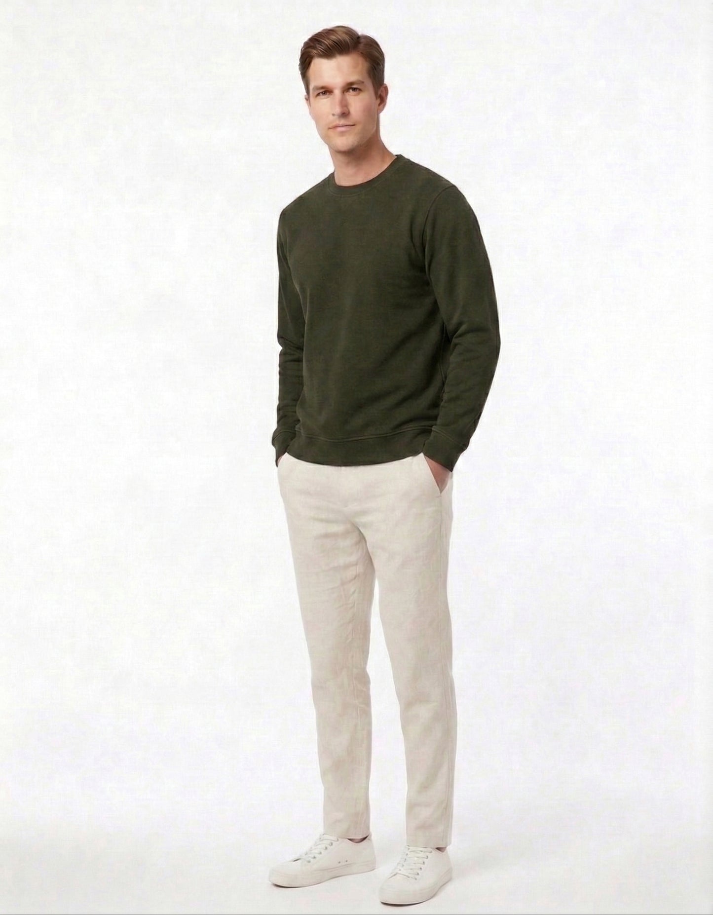 Olive Green Unisex Sweatshirt.