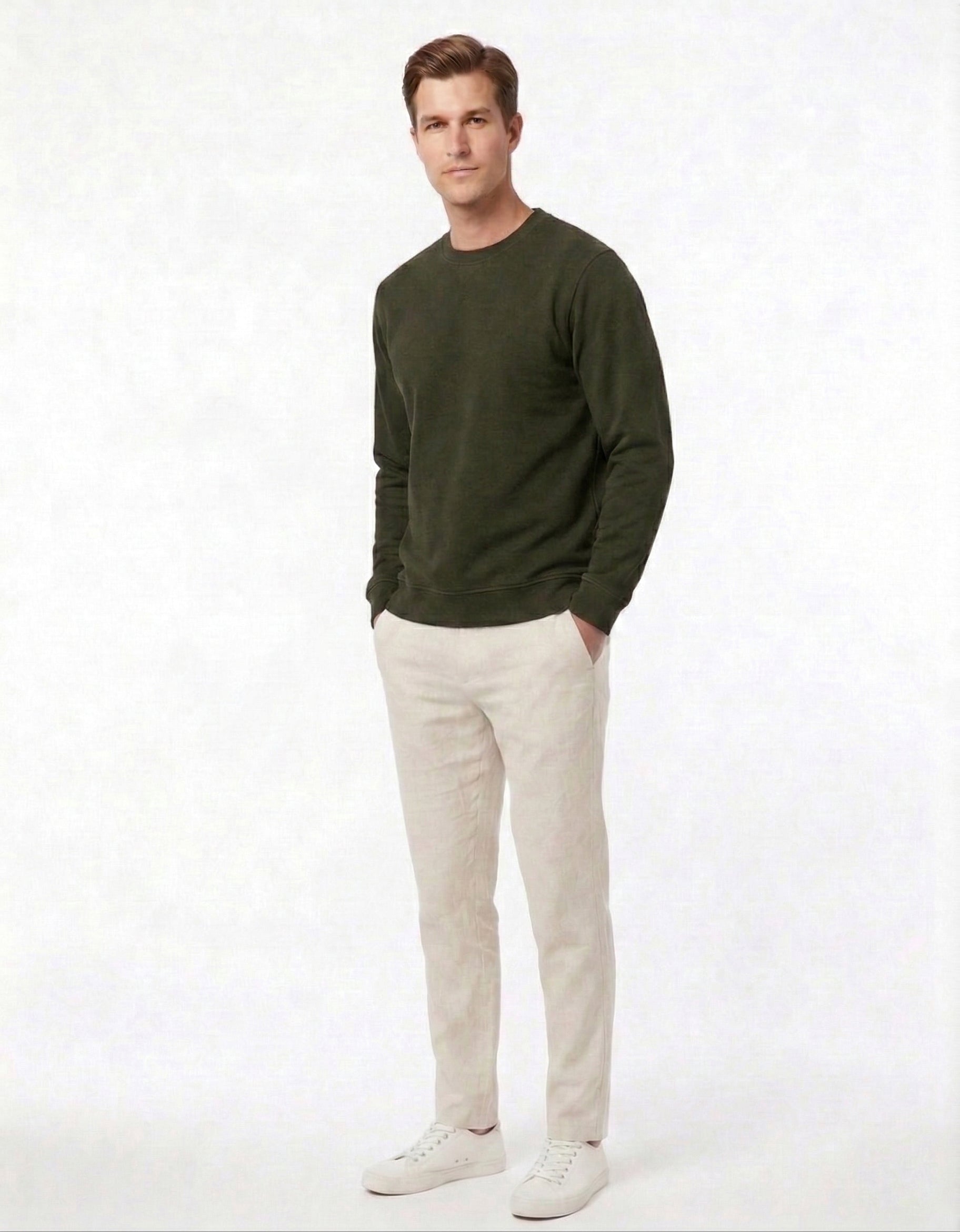 Olive Green Unisex Sweatshirt.