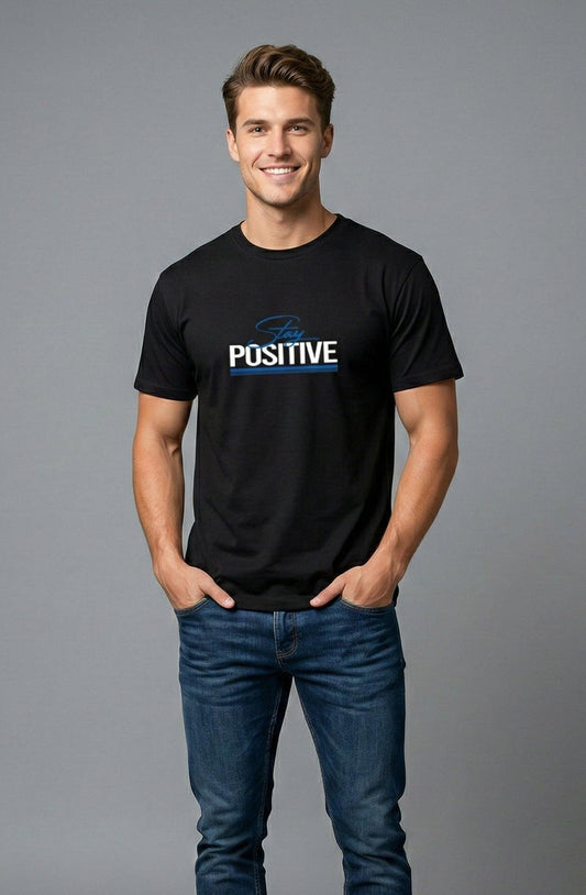 Stay Positive Unisex Stretch T-shirt.