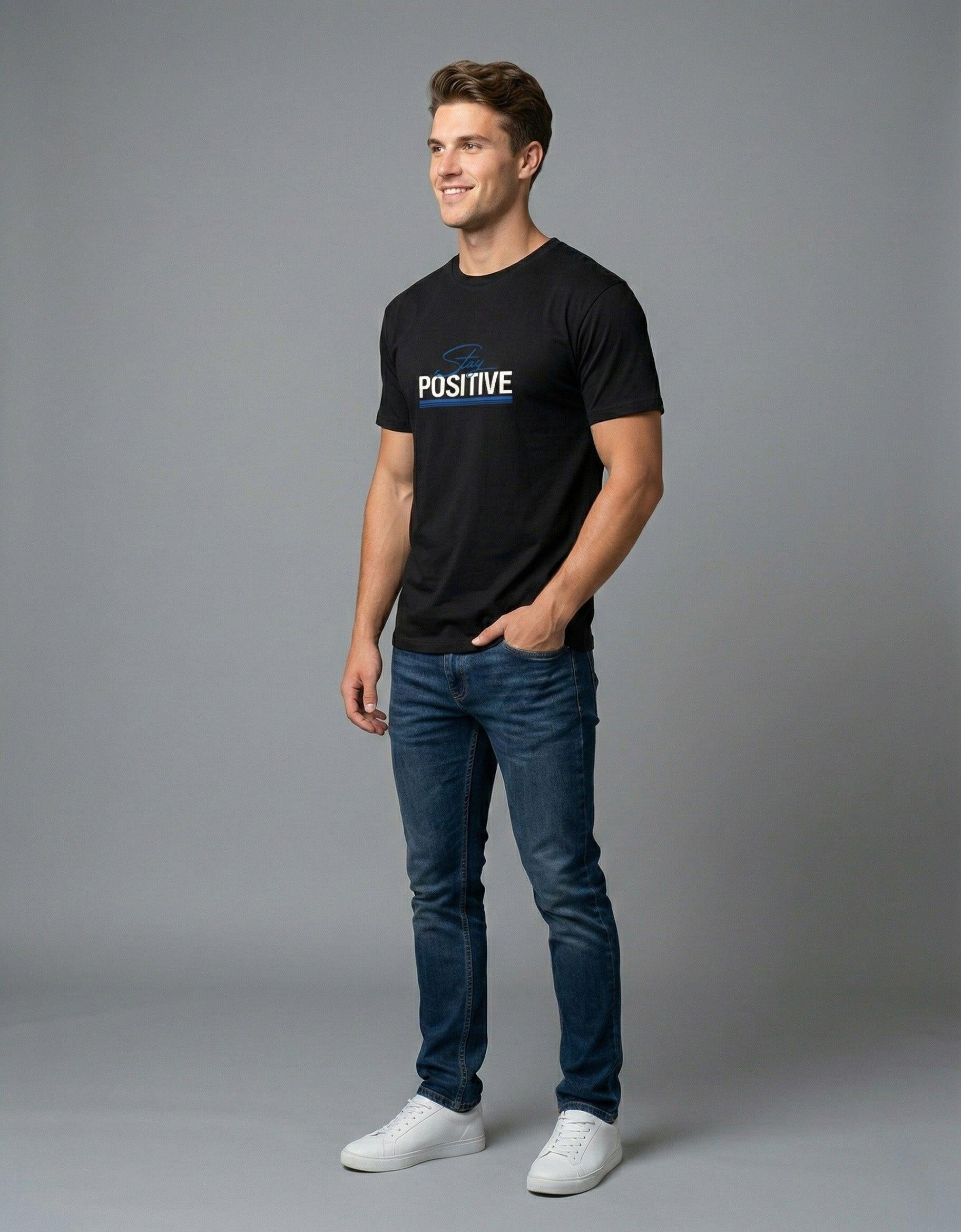 Stay Positive Unisex Stretch T-shirt.