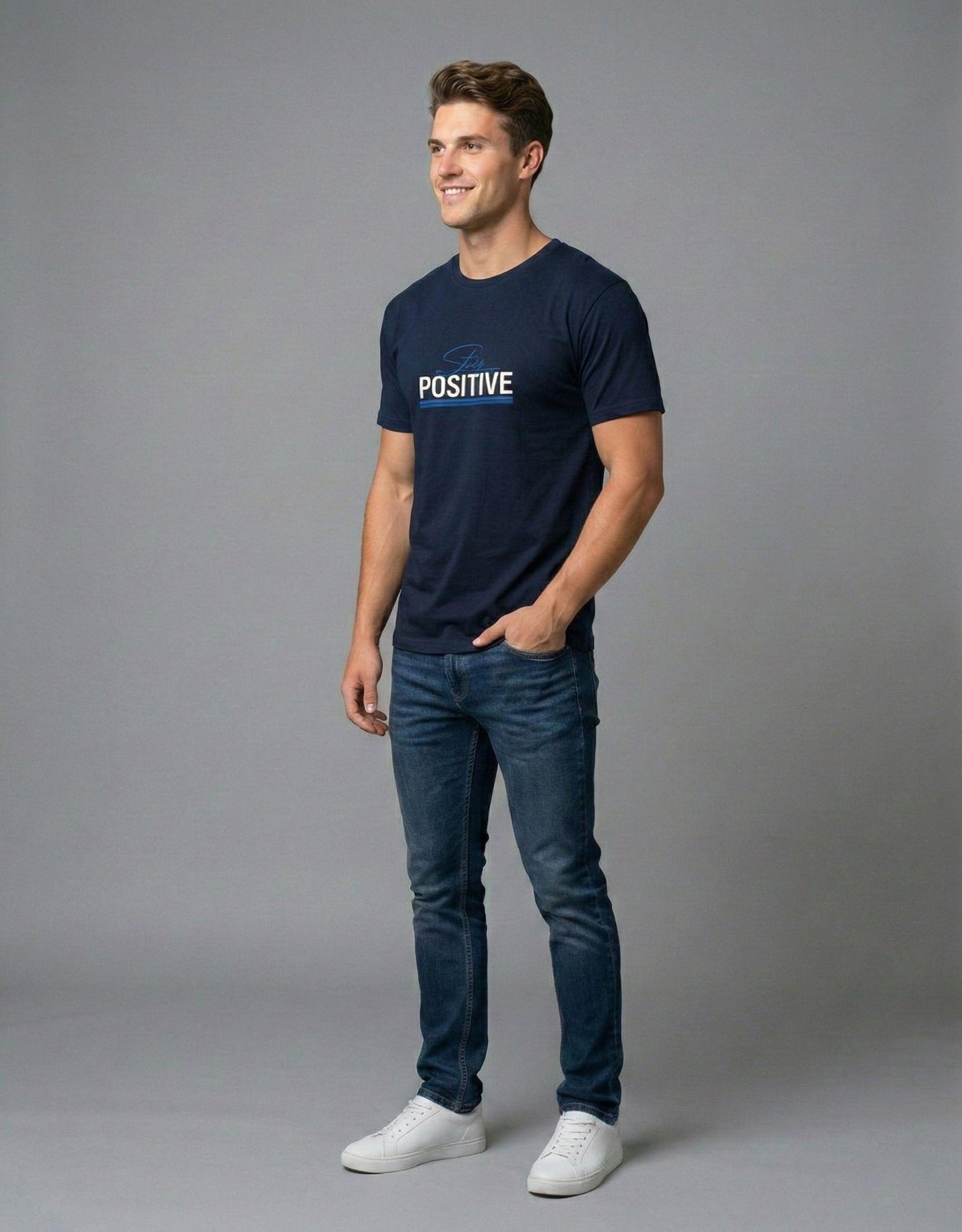 Stay Positive Unisex Stretch T-shirt.
