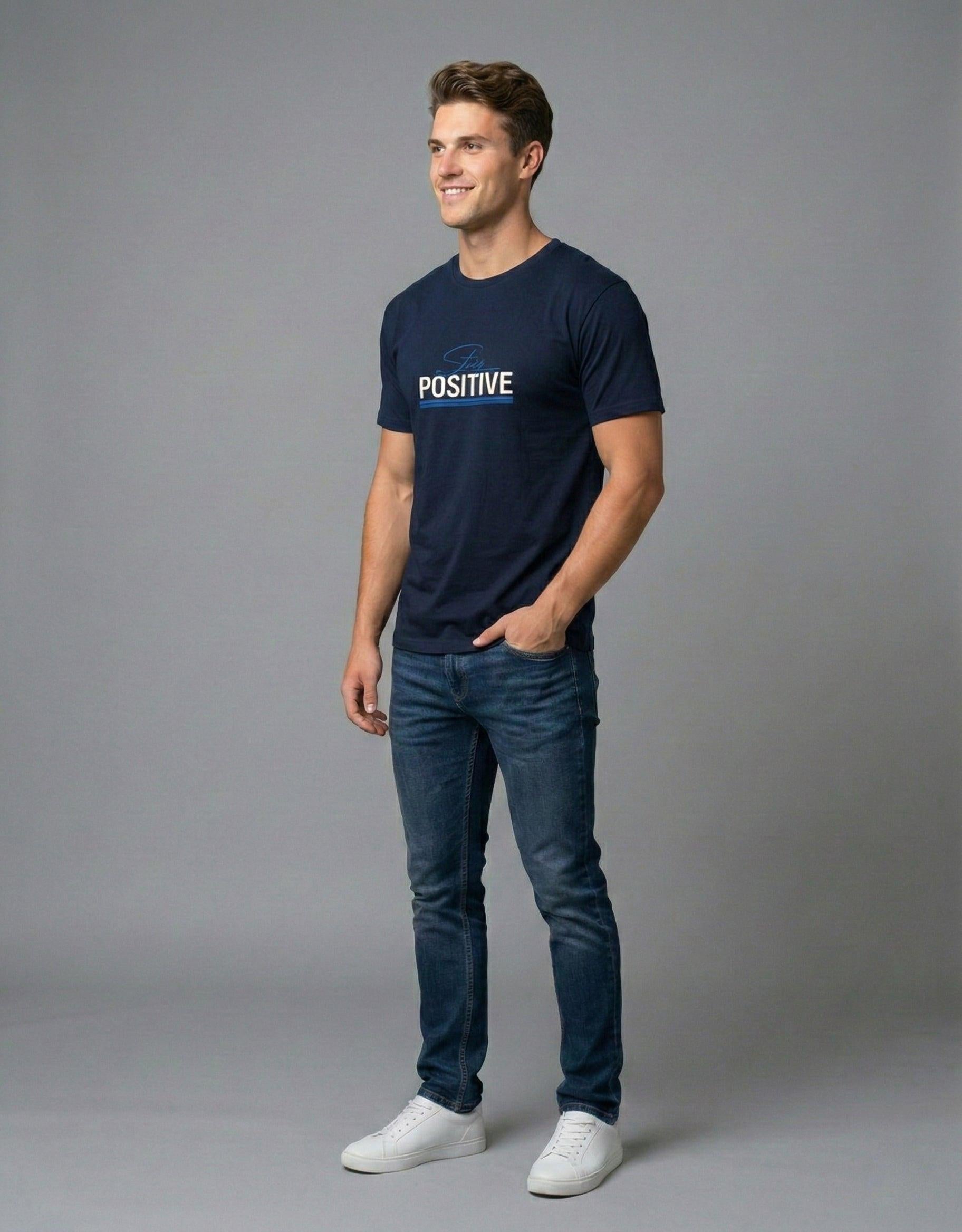 Stay Positive Unisex Stretch T-shirt.