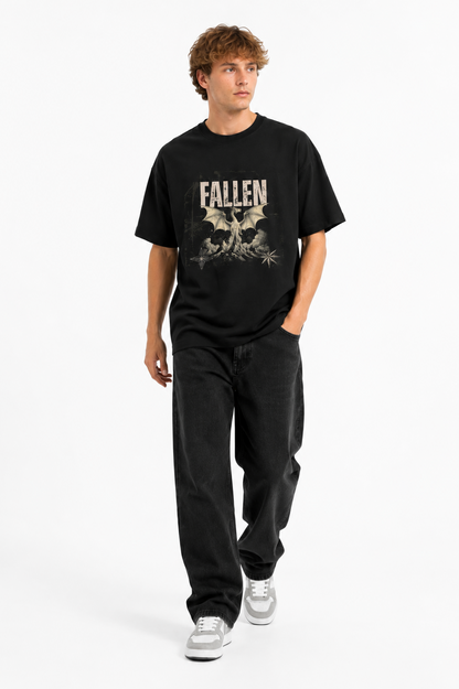 Ashborne Fallen Dragon Oversized T-Shirt | Premium Dragon Graphic Tee