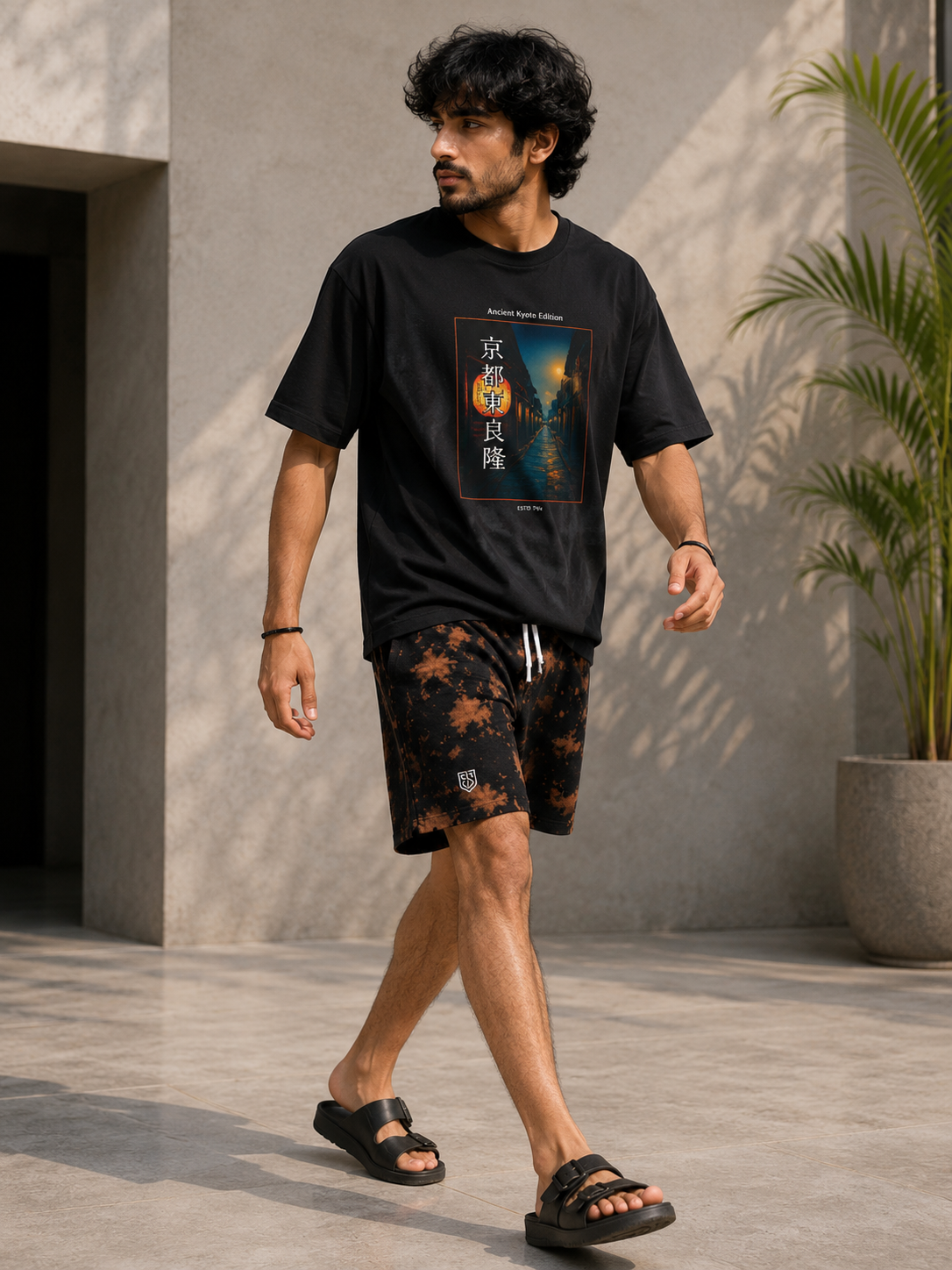 Midnight Ember – Premium Tie Dye Shorts