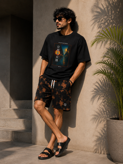 Midnight Ember – Premium Tie Dye Shorts