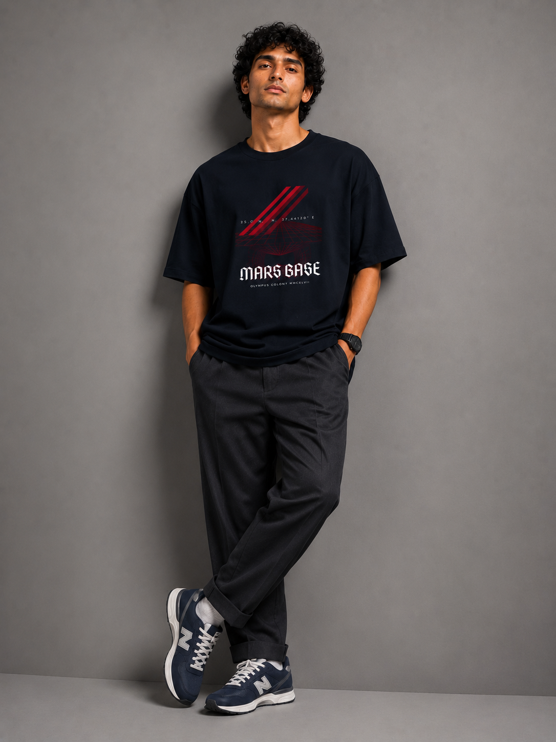 Mars Base – Olympus Colony 2147 Premium Terry Oversized Tee