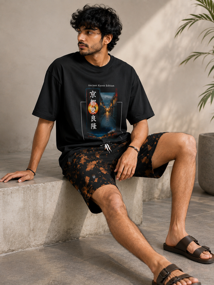Midnight Ember – Premium Tie Dye Shorts