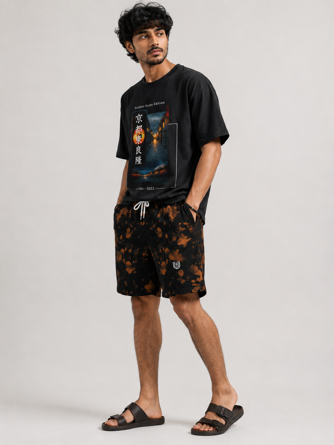 Midnight Ember – Premium Tie Dye Shorts
